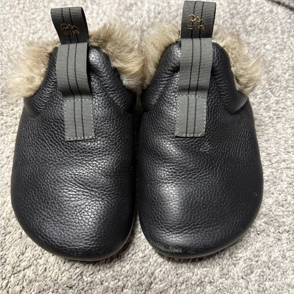 Genuine leather fur lined mules EU 39